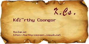 Kürthy Csongor névjegykártya